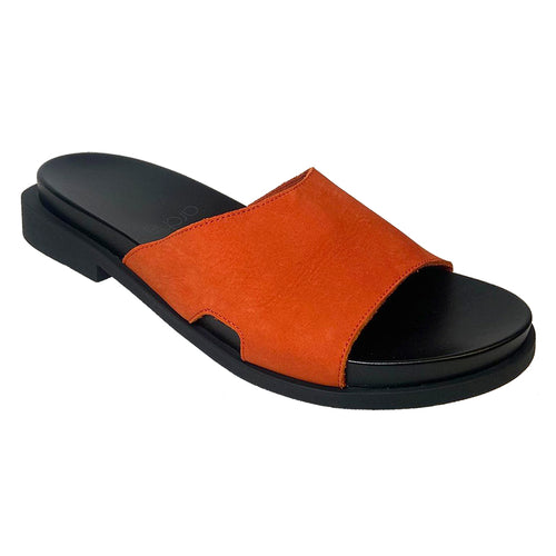 Mehres Orange With Black Sole Arche Women's Makuzi Nubuck Slide Sandal
