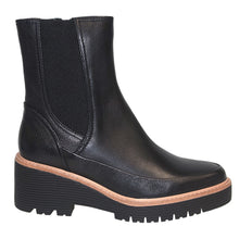 Load image into Gallery viewer, Black Regarde Le Ciel Women&#39;s Marta 01 Leather Wedge Chelsea Boot Side View
