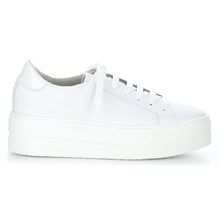 Load image into Gallery viewer, White Bos&amp;Co Women&#39;s Maya Leather Casual Sneaker Side View
