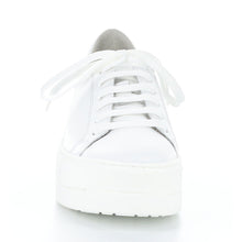 Load image into Gallery viewer, White Bos&amp;Co Women&#39;s Maya Leather Casual Sneaker Front View
