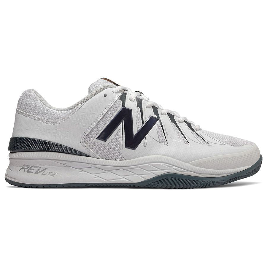 White With Black New Balance Men's MC1006BW Synthetic And Mesh Tennis Sneaker