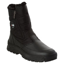 Load image into Gallery viewer, Black Pajar Men&#39;s Mirko Waterproof Leather And Nylon Zippered Winter Bootie Profile View
