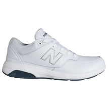 Load image into Gallery viewer, White New Balance Men&#39;s MW813WT Leather Athletic Sneaker Side View
