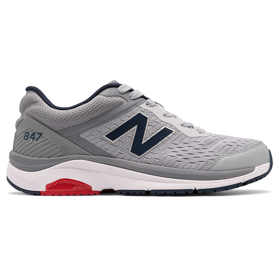 Grey With White And Blue New Balance Men's MW847LG4 Mesh Walking Sneaker