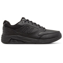 Load image into Gallery viewer, Black New Balance Men&#39;s MW928BK3 Leather Walking Sneaker Side View
