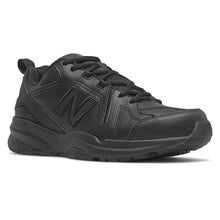 Load image into Gallery viewer, Black New Balance Men&#39;s 608v5 Leather Training Sneaker Profile View
