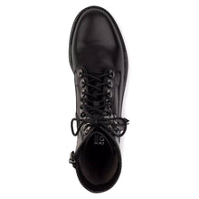 Load image into Gallery viewer, Black Regarde Le Ciel Women&#39;s Olga Leather Combat Boot Top View
