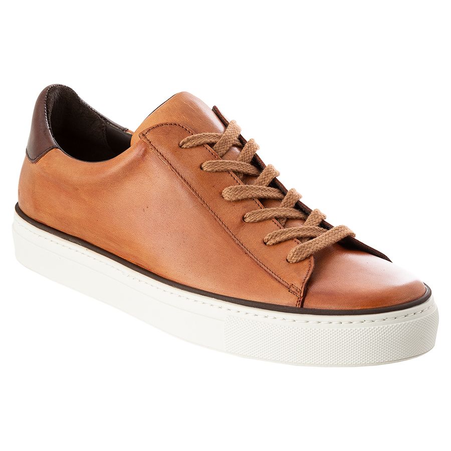 Tan With Brown And White Sole GBrown Men's OS Leather Casual Sneaker