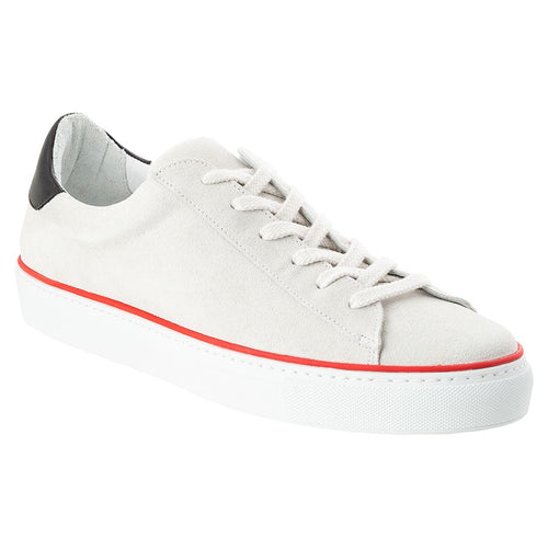 Ice White With Black And Orange GBrown Men's OS Leather Casual Sneaker