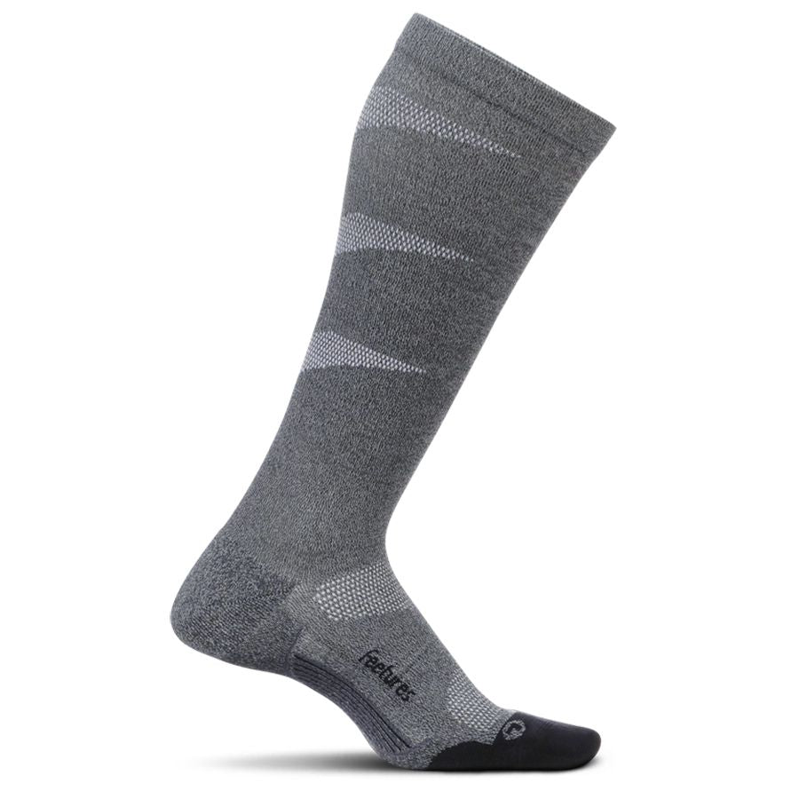 Grey With White And Black Feetures Men's Graduated Compression Calf Length Socks