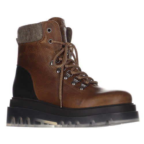 Taupe Brown With Black Pajar Women's Vienna Waterproof Leather Platform Alpine Boot Profile View