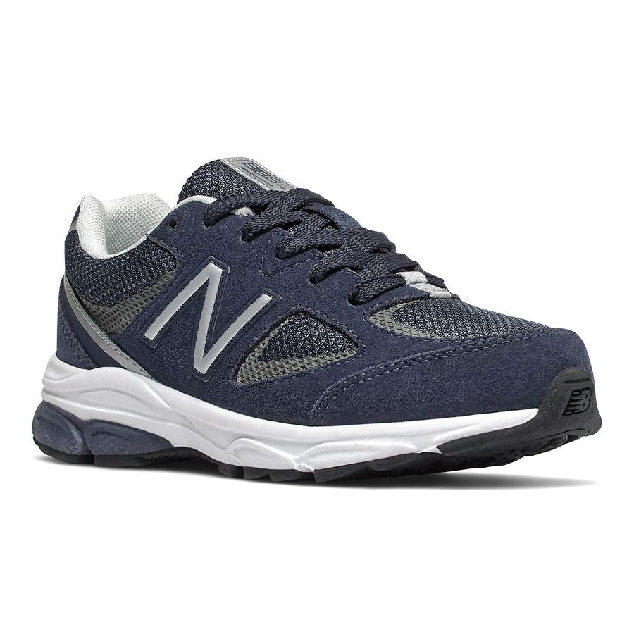 Navy With Grey And White New Balance Boy's PK888NG2 Suede And Mesh Sneaker Sizes 13 to 13.5 And 1 to 3