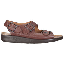 Load image into Gallery viewer, Amber Light Brown With Grey Sole SAS Women&#39;s Relaxed Leather Triple Strap Sandal Side View

