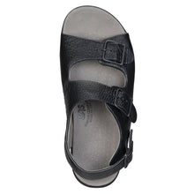 Load image into Gallery viewer, Black SAS Women&#39;s Relaxed Leather Triple Strap Sandal Top View
