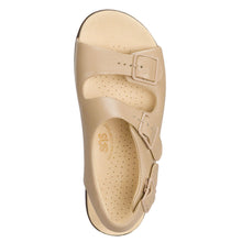 Load image into Gallery viewer, Natural Beige With Black Sole SAS Women&#39;s Relaxed Leather Triple Strap Sandal Top View
