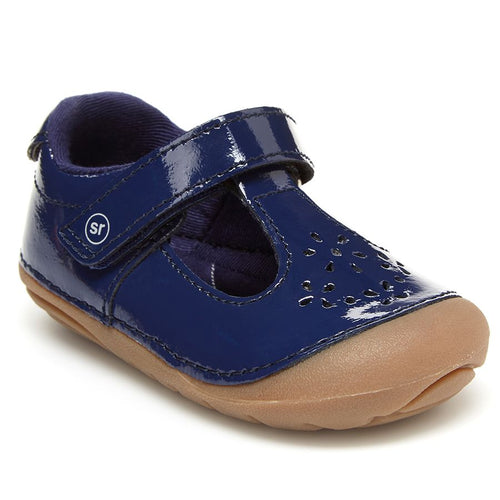 Navy with Brown Sole Stride Rite Infant's Amalie Patent Mary Jane Sizes 3 to 6