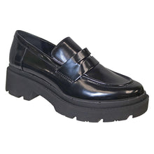 Load image into Gallery viewer, Black Blondo Women&#39;s School Waterproof Leather Loafer Profile View
