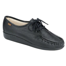 Load image into Gallery viewer, Black SAS Women&#39;s Siesta Leather Casual Moccasin Shoe Profile View

