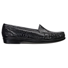 Load image into Gallery viewer, Black SAS Women&#39;s Simplify Crocco Patent Leather Dress Casual Loafer Side View

