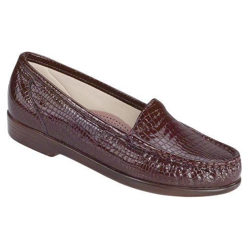 Chocolate Brown SAS Women's Simplify Crocco Patent Leather Dress Casual Loafer