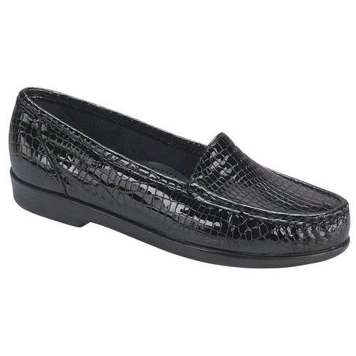 Black SAS Women's Simplify Crocco Patent Leather Dress Casual Loafer Profile View