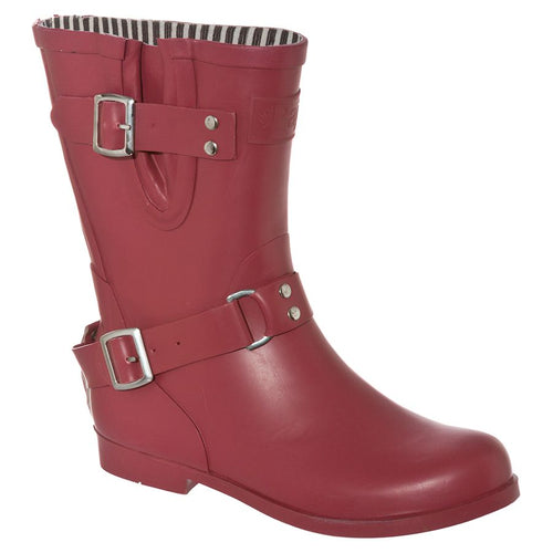 Red Pajar Women's Slushi Waterproof Rubber Double Buckle Mid Height Rain Boot