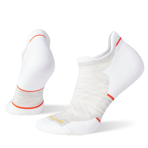White With Orange Smartwool Women's Run TC Patterned Wool Blend Low Ankle Socks