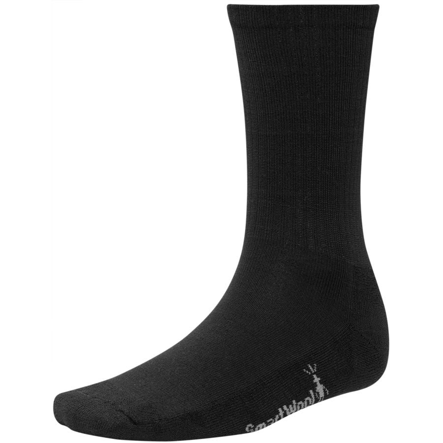 Black Smartwool Men's Heathered Rib Wool Blend Crew Socks