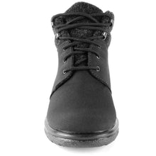 Load image into Gallery viewer, Black Toe Warmers Women&#39;s Trek B34 Waterproof Fabric Lace Up Winter Ankle Boot Warm Lining Front View
