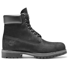 Load image into Gallery viewer, Black Timberland Men&#39;s Icon 6&quot; Premium Waterproof Nubuck Combat Boot Side View
