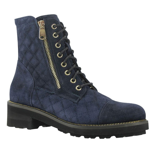 Dark Jeans Blue With Black Sole Ron White Women's Tiffany Quilted Suede Combat Boot