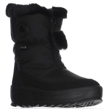 Load image into Gallery viewer, Black Pajar Women&#39;s Toby Waterproof Nylon &amp; Vegan Nubuck Winter Ankle Boot With Plush Wool Lining Profile View
