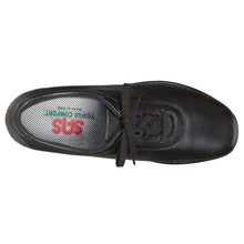 Load image into Gallery viewer, Black SAS Women&#39;s Traveler Leather Walking Shoe Top View

