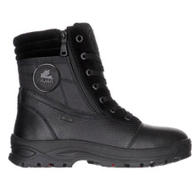 Load image into Gallery viewer, Black Pajar Men&#39;s Trooper Waterproof Nylon With Leather And Suede Winter Combat Boot Lace And Double Zip Side View
