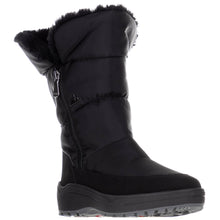 Load image into Gallery viewer, Black Pajar Women&#39;s Valentina Waterproof Nylon and Leather Mid-Height Fleece Lined Winter Boot Profile View
