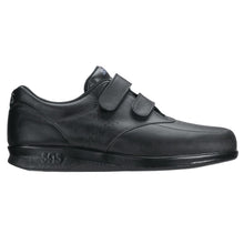 Load image into Gallery viewer, Black SAS Men&#39;s VTA Perforated Leather Double Velcro Strap Oxford Side View
