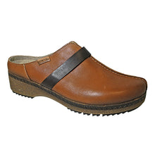 Load image into Gallery viewer, Brandy Tan With Black Pikolinos Women&#39;s Granada W0W Leather Clog Profile View
