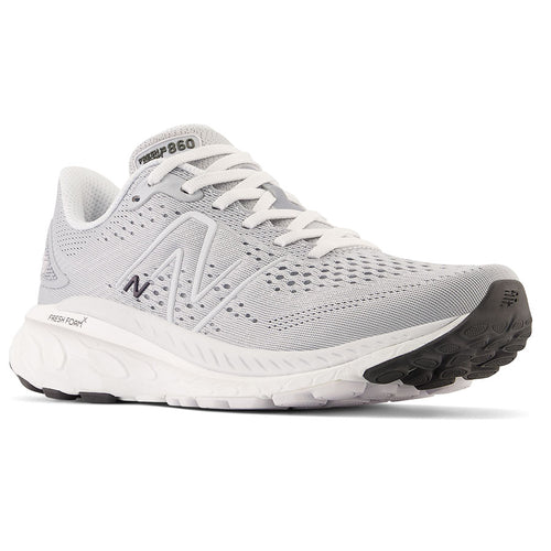 Grey With White New Balance Women's Fresh Foam X 860V13 Mesh Athletic Sneaker