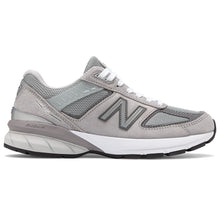 Load image into Gallery viewer, Grey And White New Balance Women&#39;s W990GL5 Suede And Mesh Running Sneaker Side View
