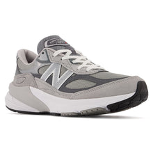 Load image into Gallery viewer, Grey And White New Balance Women&#39;s W990GL6 Suede And Mesh Running Sneaker Profile View
