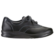 Load image into Gallery viewer, Black SAS Women&#39;s Walk Easy Leather Walking Oxford With Perforations Side View
