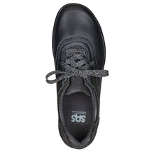 Load image into Gallery viewer, Black SAS Women&#39;s Walk Easy Leather Walking Oxford With Perforations Top View
