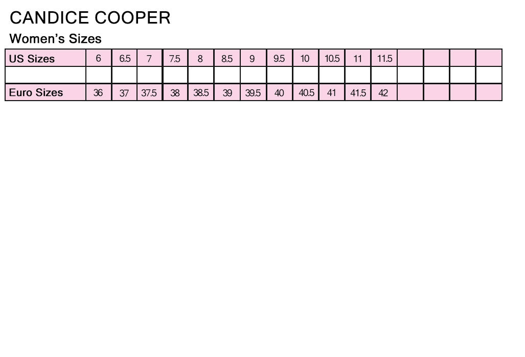 Candice Cooper size chart