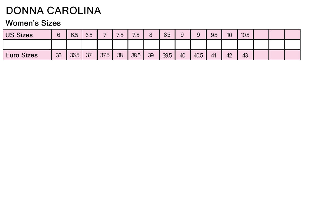 Donna Carolina size chart